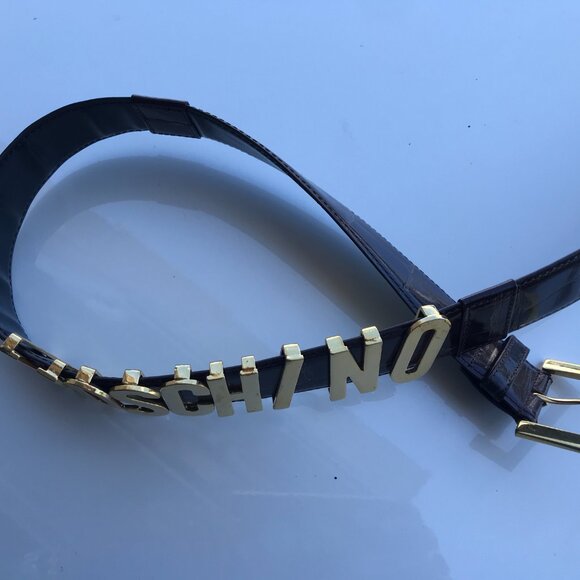 Woman belt, burgundy and brass. New. Small